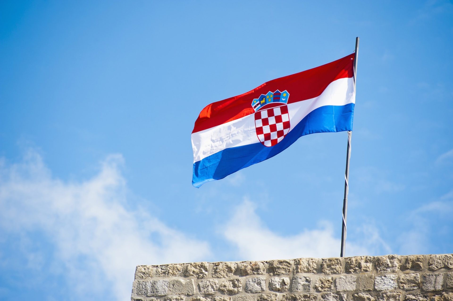 Photo of the Croatian Flag in Dubrovnik, Croatia
