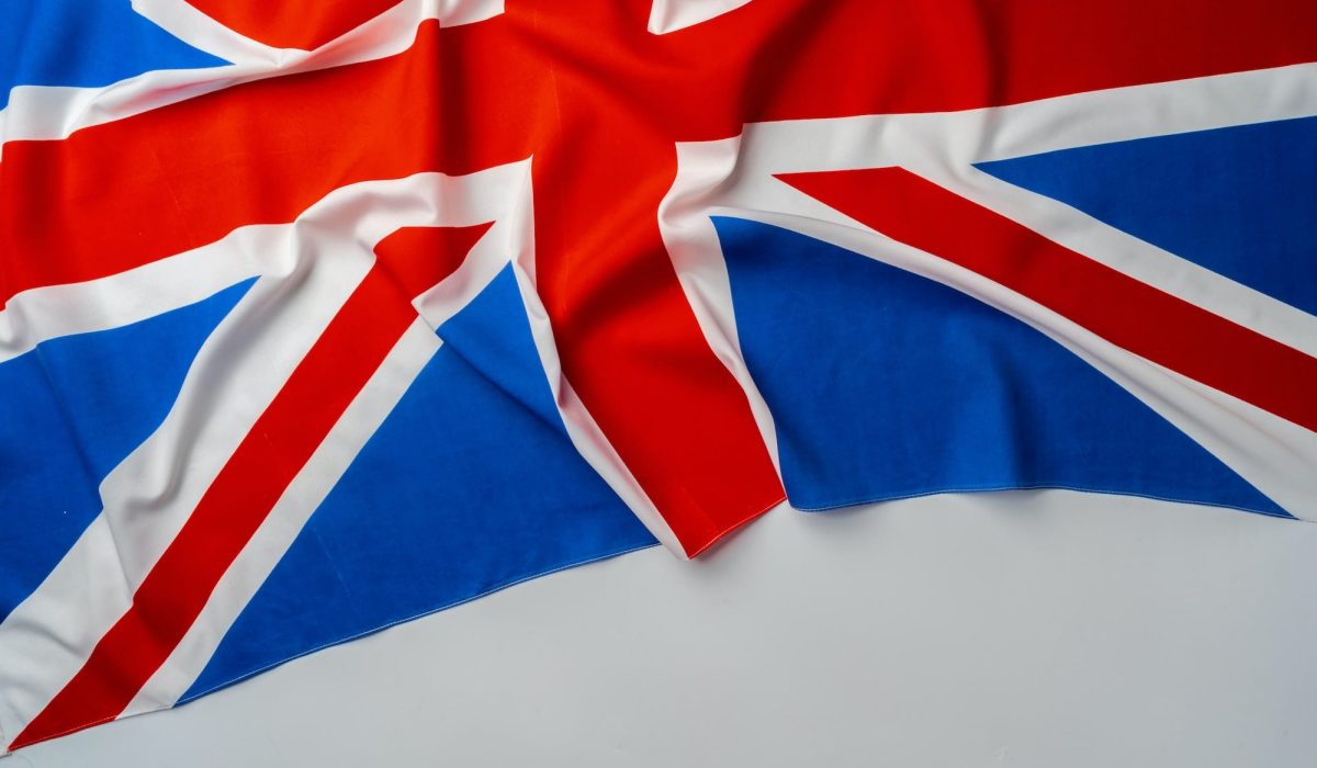 Photo of rippled flag of Great Britain